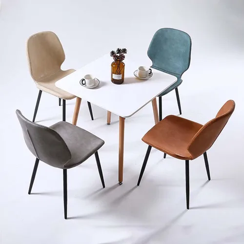 Vista 4 de Modern Luxury PU Leather Dining Chair,Armless Accent Office Chairs, Comfortable backrest Sturdy Dressing Stool,with Metal Frame,for Kitchen Living