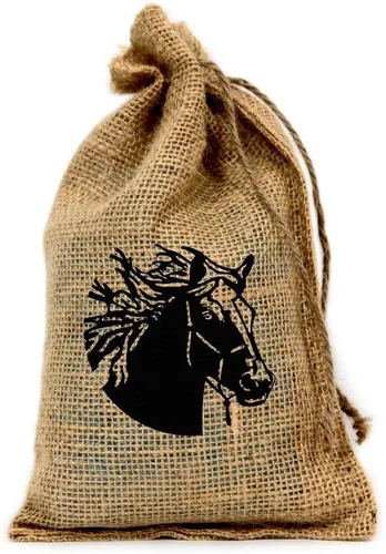 Vista 5 de Pollo, bolsa de arpillera personalizada de 6 x 10 pulgadas con cordón - Juego de 10