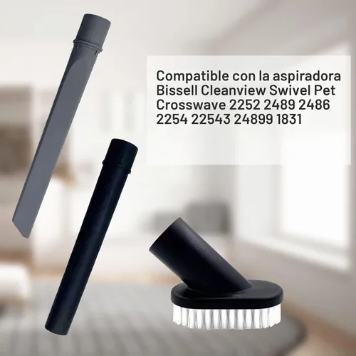 Vista 2 de Bvhonwe Accesorios de Aspiradora Kit de Limpieza Herramienta para Hendiduras+Varilla de Plástico+Cepillo para Polvo Compatible con Bissell Cleanview