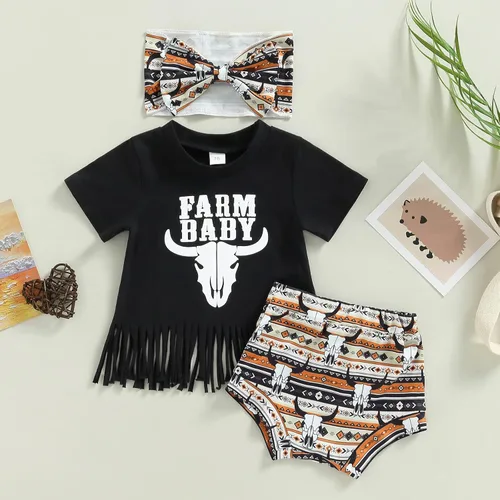 Vista 141 de TheFound Trajes de verano para niñas pequeñas, sin mangas, de punto acanalado, halter, pantalones cortos, ropa para recién nacidos, conjunto de 3