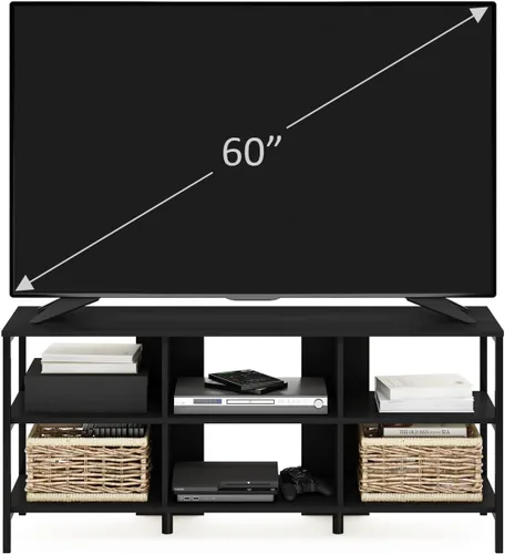 Vista 6 de Furinno Clásico Moderno Soporte de TV para Sala de Estar, Centro de Entretenimiento con Estantes Abiertos, para Televisores de hasta 60 Pulgadas