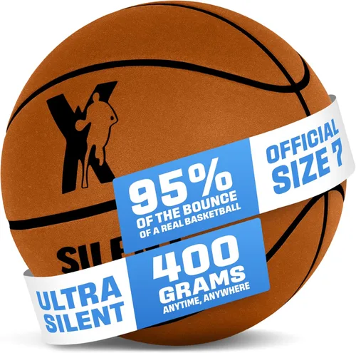 Vista 9 de YGA Silent Basketball Size 7 (29.5"): Grooved Airless Indoor Basketball with Upgraded 95% Bounce - Ultra Quiet Basketball for Dribbling Indoor