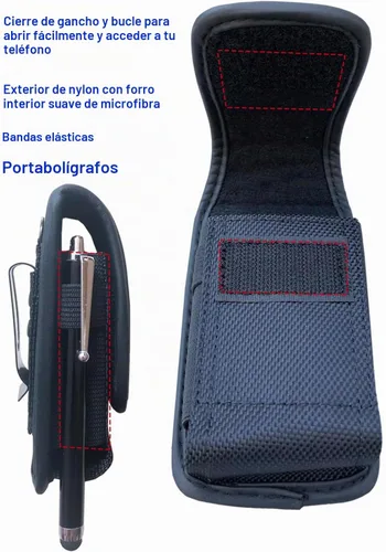 Vista 3 de Funda de nailon con trabillas para cinturón y clip, para Nokia 2660 2760, Alcatel Go Flip4, Cingular, LG TCL Flip 4/3/Pro Classic, Plum Flipper 4G