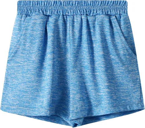 Vista 7 de BYONEME Pantalones cortos deportivos para niñas pequeñas y grandes, para entrenamiento, baloncesto, fútbol, deportes, para niñas adolescentes