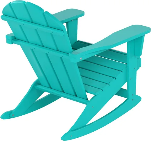 Vista 156 de WestinTrends Silla mecedora Malibu de poliéster para exterior/patio Adirondack, Negra