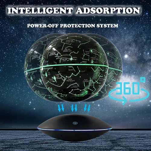 Vista 3 de Globo de levitación magnético con luz LED, globos flotantes, bola de constelación, luz nocturna, tecnología fresca, regalo educativo para niños