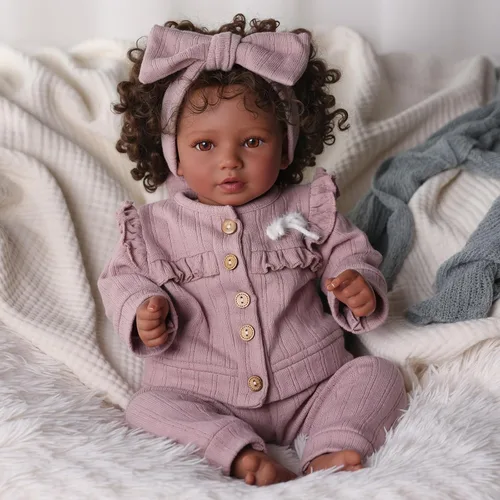 Vista 7 de BABESIDE Reborn Baby Dolls Black Girl, muñeca de bebé realista linda de 20 pulgadas
