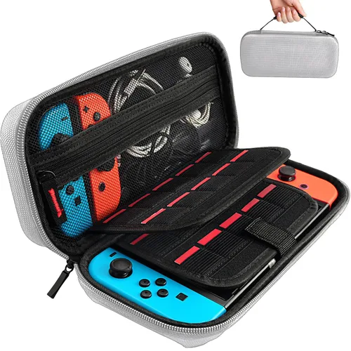 Vista 22 de daydayup Switch Carrying Case Compatible with Nintendo Switch 2, with 24 Games Cartridges Protective Hard Shell Travel Carrying Case Pouch for