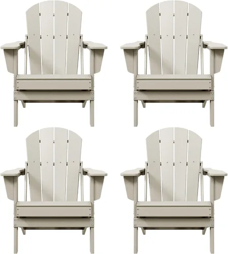 Vista 63 de WO Home Furniture Laguna Silla plegable Adirondack de polietileno de alta densidad, silla para patio para todo tipo de clima, para jardín al aire