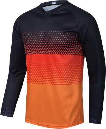 Vista 31 de Hotlion Camiseta de ciclismo para hombre, manga larga, MTB Motocross, ropa de carreras todoterreno