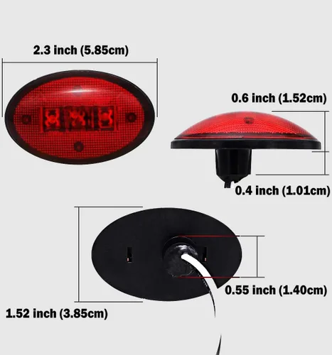 Vista 4 de KEING Luces LED con marcador lateral para guardabarros de cama doble para Ford 1999-2020 F250 F350 F450 F550 (2 unidades rojas + 2 unidades ámbar)