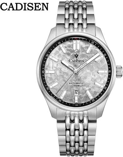 Vista 7 de CADISEN Reloj mecánico automático para hombre, 328.1 ft, resistente al agua, acero inoxidable, homenaje