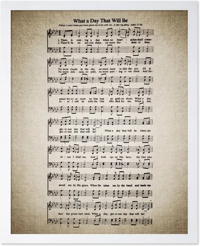 Vista 25 de Poster Master Póster de partitura de música vintage, impresión de himno retro, regalo para músico, amigo, "How Great Thou Art, himno, verso
