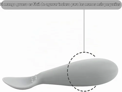 Vista 5 de PandaEar Cucharas para bebés sin BPA, paquete de 4, silicona suave, utensilio de mango de grasa de alimentación automática