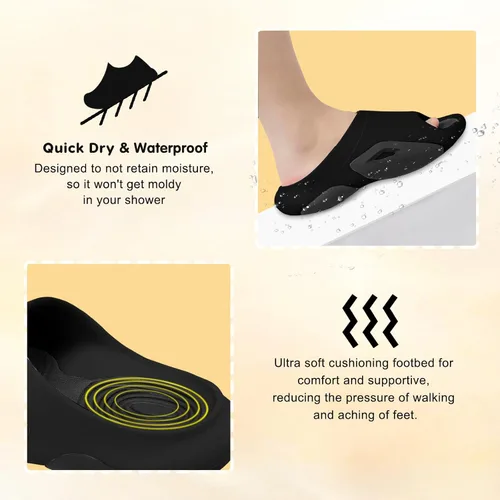Vista 3 de Besroad Pantuflas de recuperación para hombre y mujer, sandalias de recuperación con soporte de arco, antideslizantes, cojín grueso, reduce