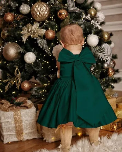 Vista 6 de 6M-8T - Vestido de fiesta de tutú para bebé, con lazo grande, para concurso de cumpleaños, para bautizo