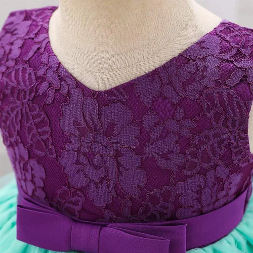 Vista 3 de Baby Girl Lace Tutu Dress Infant Toddler Wedding Flower Girl Dress First Birthday Formal Pageant Christening Dresses
