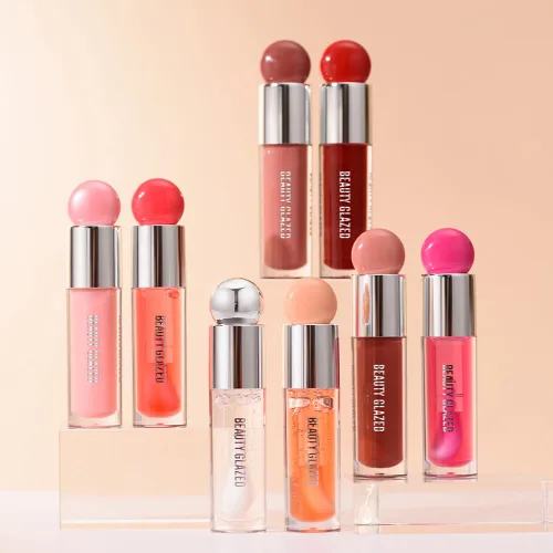 Vista 3 de Beauty Glazed Variedad de colores - Aceite de labios no pegajoso, ultra hidratante y nutritivo, acabado brillante suave, aceite de brillo labial