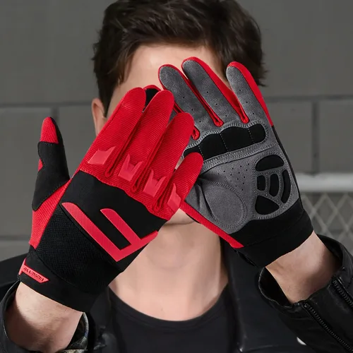 Vista 9 de FIORETTO Guantes de bicicleta de montaña para hombres y mujeres guantes de ciclismo de motocicleta con almohadilla SBR de 0197in protección