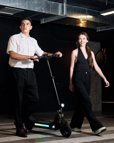 Vista 9 de ECOROAD Scooter eléctrico para adultos, hasta 25 MPH Negro - Anaranjado