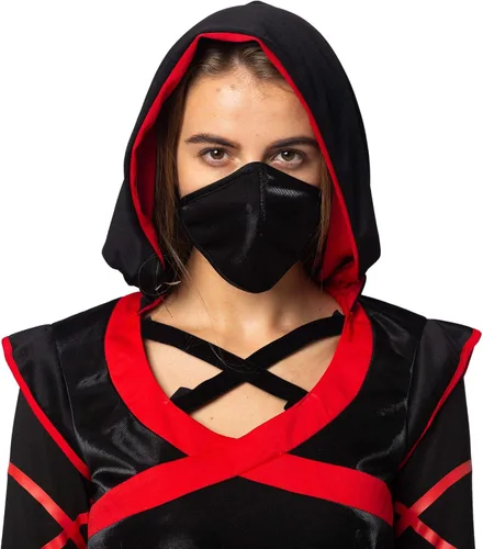 Vista 4 de Spooktacular Creations Disfraz de guerrero Ninja de Halloween para mujer con máscara Ninja