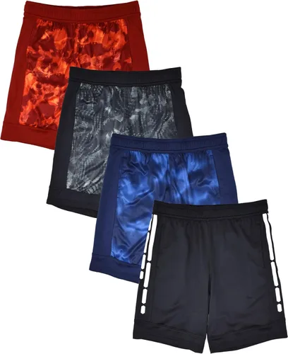 Vista 36 de Andrew Scott Pantalones cortos deportivos de baloncesto para niños con rendimiento activo y estilo de malla, varios paquetes