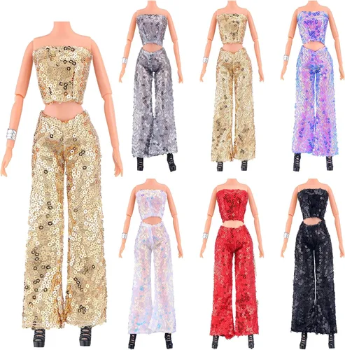 Vista 7 de Bencailor 6 piezas de ropa de muñeca para 11.8 pulgadas, estilo clásico, color vibrante