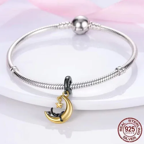 Vista 3 de Pandach Abalorios para pulseras para mujer, plata de ley 925, colgante con piedras de circonita cúbica, joyería para niña, regalos para mujer