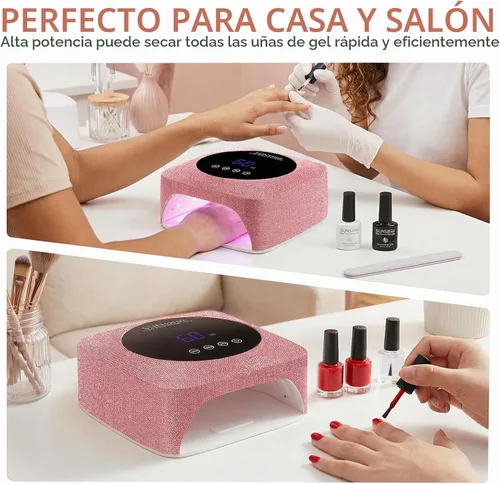 Vista 7 de Lámpara de uñas LED UV inalámbrica de 96 W para uñas de gel, diamantes de imitación