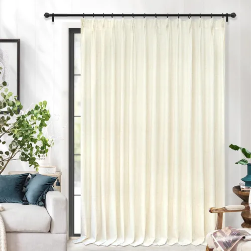 Vista 14 de DriftAway Cortinas plisadas de lino semitransparentes con textura de casa de campo sólidas y rústicas modernas para sala de estar y dormitorio, 2