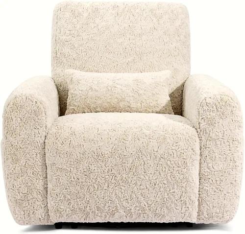 Vista 3 de EONIX Silla reclinable de pared Zero Clearance, tela de felpa prémium Beige