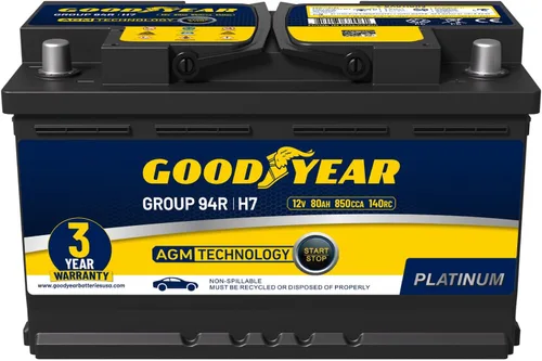 Vista 15 de Goodyear AUX12-AGM 12V 12 AH, 20RC, 200 CCA Platinum serie recargable AGM batería auxiliar sin mantenimiento