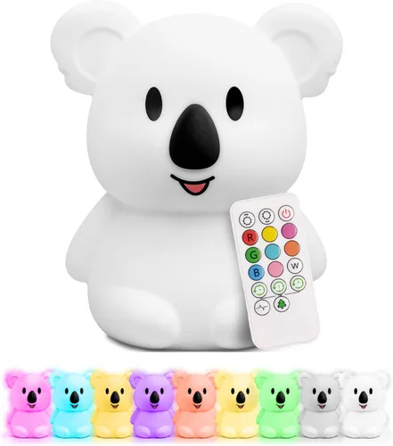 Vista 14 de Lumipets Pepper The Puppy Dog - Luz nocturna de silicona blanda para niños Bonita luz nocturna con control remoto y control táctil