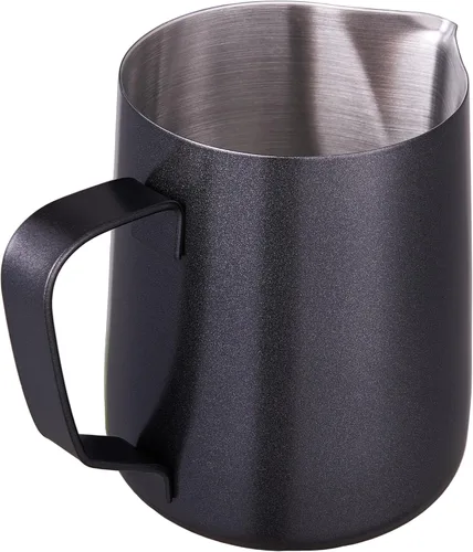 Vista 8 de Jarra espumadora de leche espresso de 12 oz/20 onzas, jarra espumadora de leche de acero inoxidable 304 para hacer café, café con leche, arte