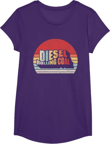 Vista 10 de Camiseta de camión diésel con motor diésel retro y divertido de carbón, Negro