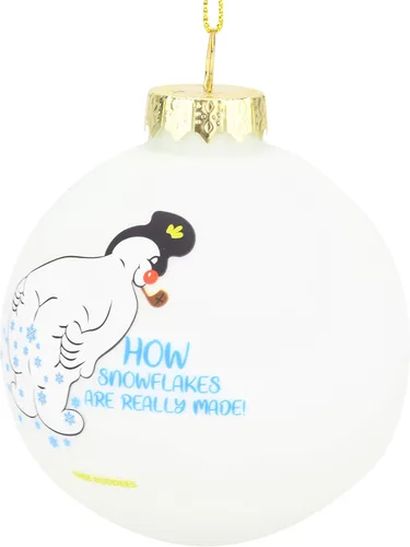 Vista 3 de Tree Buddees Divertido muñeco de nieve pedos - ¡cómo se hacen realmente los copos de nieve! Adorno de bombilla de vidrio