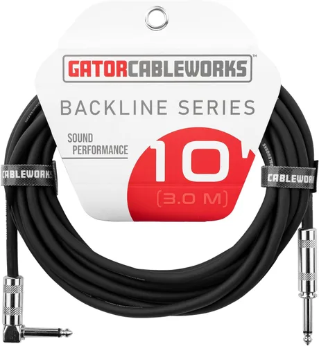 Vista 8 de Cableworks de Gator Cases Serie Backline Cable de instrumento de 10 pies de recto a ángulo recto (GCWB-INS-10RA)