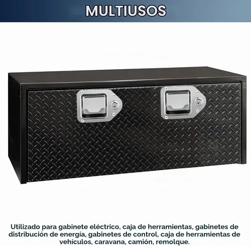 Vista 6 de BAUMFEUER Caja de herramientas de repuesto para camión, caja de herramientas de acero inoxidable 304, mango de bloqueo de paleta con llaves