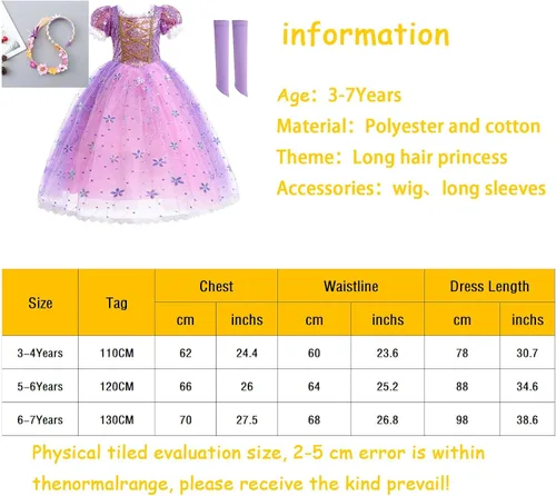 Vista 6 de Letsglow Light Up Girl Princess Costume Dress for Birthday Cosplay Halloween Party Outfit Princess Dress Up