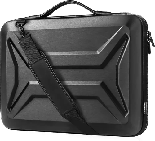Vista 12 de DOMISO Funda rígida para laptop de 13 pulgadas, impermeable, a prueba de golpes, funda protectora para laptop con mango retráctil para MacBook Air
