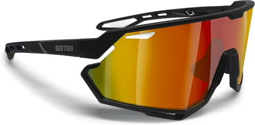 Vista 11 de Bertoni Gafas de sol deportivas para ciclismo MTB Running para hombres y mujeres en TR90 lente ancha antivaho mod. ALPHA NUEVO