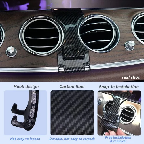 Vista 3 de Soporte de teléfono para automóvil para Mercedes Benz-E Class 2017-2023, CLS Class 2019-2023 Soporte de teléfono con bloqueo automático