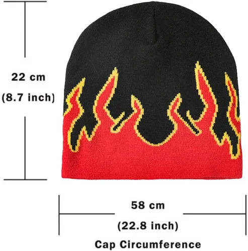 Vista 5 de CORIRESHA Gorros de punto de lana de llama Y2K para mujer, para invierno, otoño, cálidos, calaveras