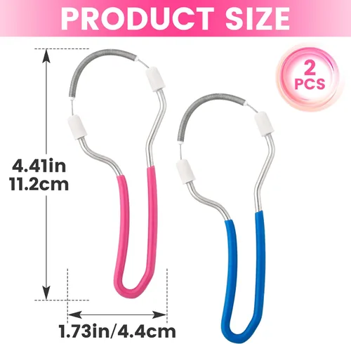 Vista 2 de 2 unidades de removedor de vello facial manual, depiladora portátil de resorte de acero inoxidable, removedor de vello facial suave para mujeres
