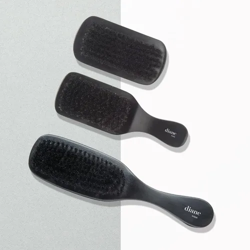 Vista 5 de Diane Cepillo curvo de cerdas de jabalí 100% para hombres y mujeres, desenredante, suavizante, estilos de ondas para cabello fino a medio, restaura