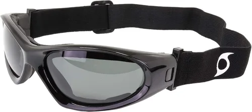 Vista 3 de 3 pares de gafas Hurricane de categoría 5 Jet Water Ski gafas híbridas Marco blanco con lente de espejo de conducción marcos negros y rojos