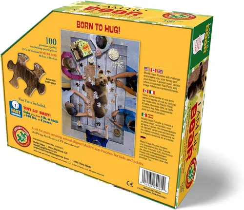 Vista 3 de Madd Capp Puzzles Jr. - I AM Lil' Bear - 100 piezas - Rompecabezas en forma de animal