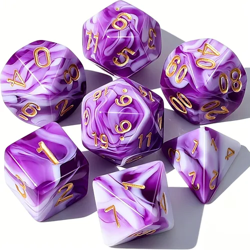 Vista 18 de CiaraQ DND - Juego de dados poliédricos con una bolsa de dados negra para juegos de mesa de rol D&D RPG MTG