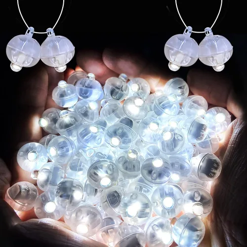 Vista 14 de 50 mini luces LED, globos de luz LED para decoraciones de fiesta, luces de fiesta de neón para linterna de papel, huevos de Pascua, fiesta de Rojo