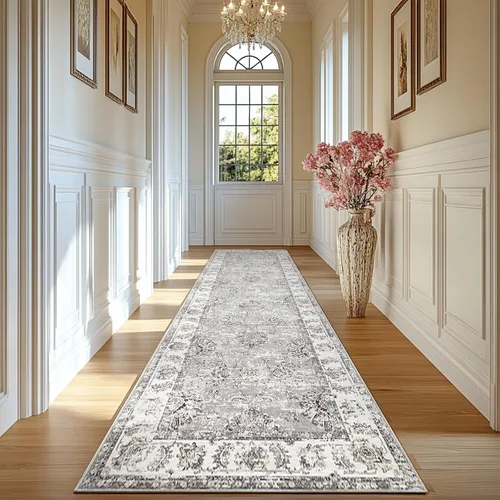 Vista 129 de jinchan Fiora - Alfombra lavable de área pequeña, alfombra de entrada floral de medio círculo de 2 x 3, tapete de media luna de pelo bajo, suave